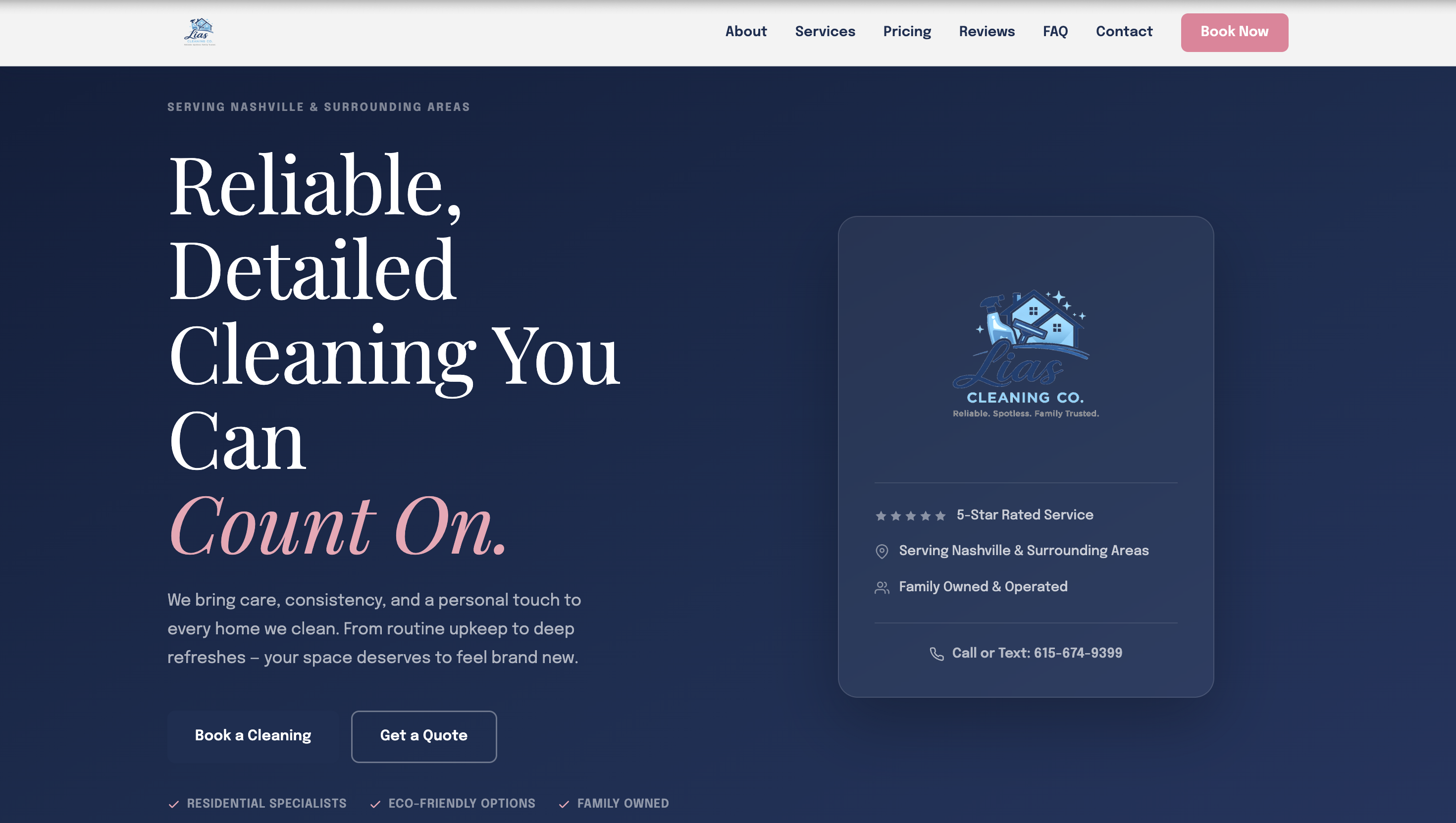 Lias Cleaning Co. website